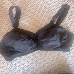 Vintage Montgomery Ward black bra crisp cotton polyester 42C